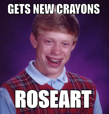gets new crayons Roseart