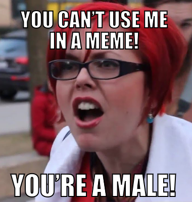 You can’t use me in a meme! You’re a male!